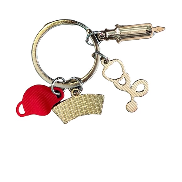 Nurse Keychain w/Mask Syringe/Stethoscope🩺 - Picture 3 of 4